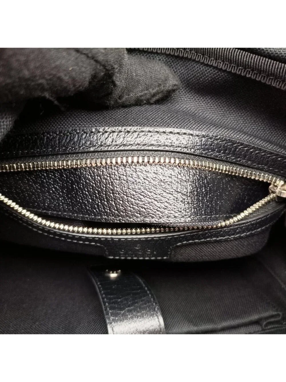 Gucci Interlocking Black GG Supreme Canvas Leather Backpack
